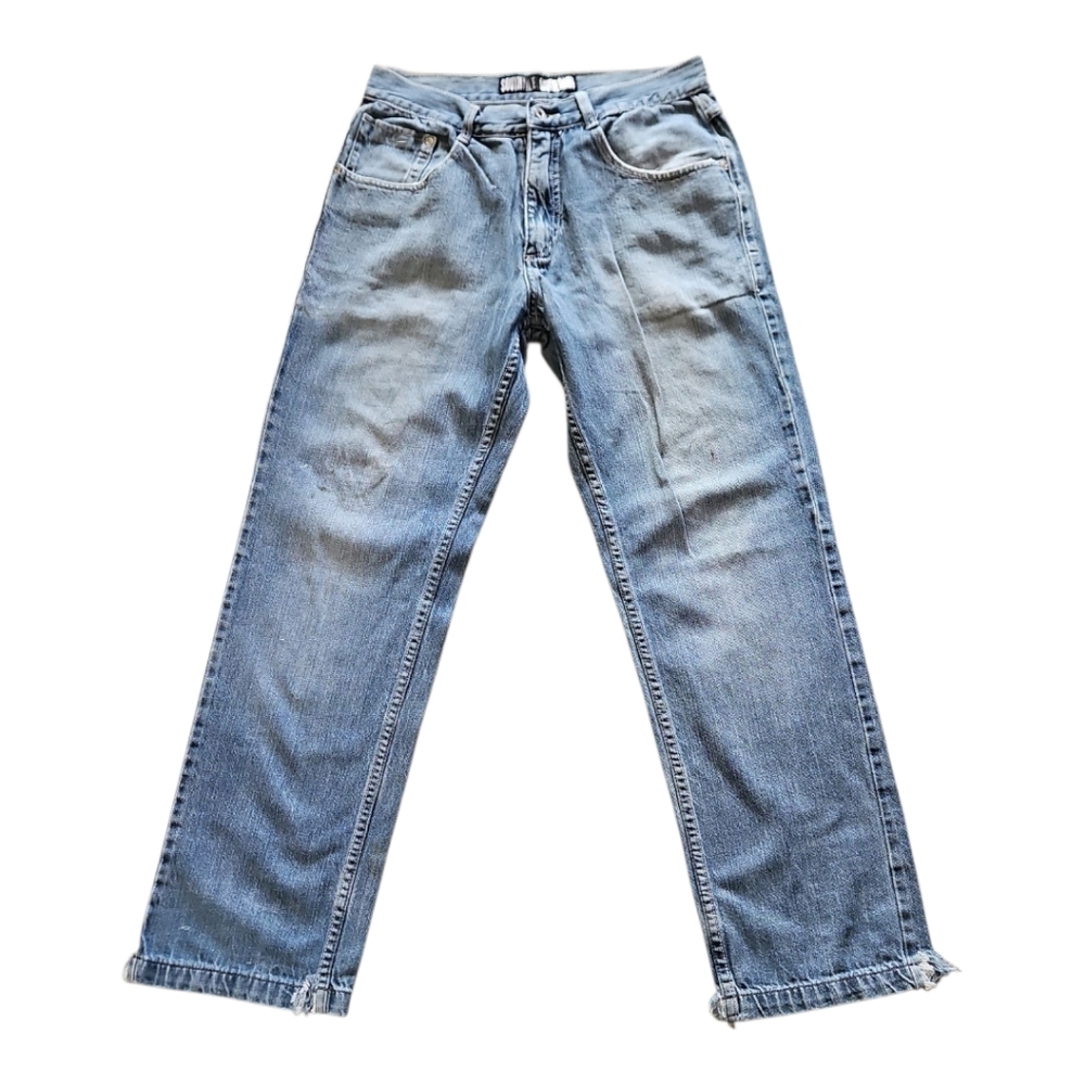 Southpole Loose Fit Vintage Jeans. Applique On Pockets Mens 34/32